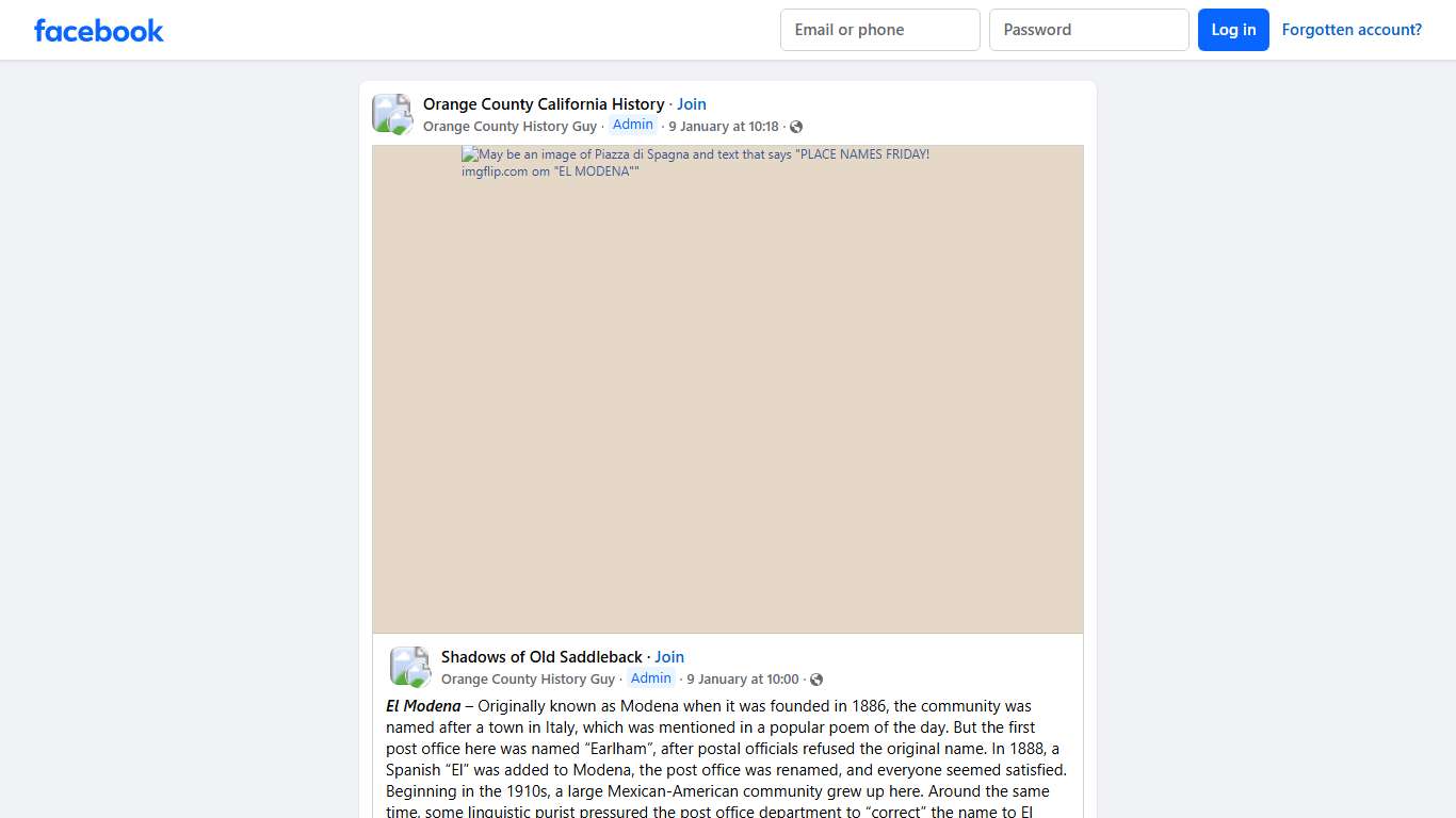 Orange County California History Facebook